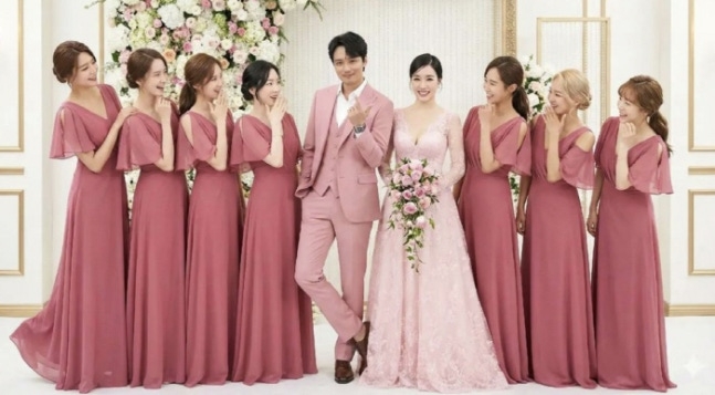 ▲AI로 생성된 가짜 웨딩사진. (출처=온라인커뮤니티)