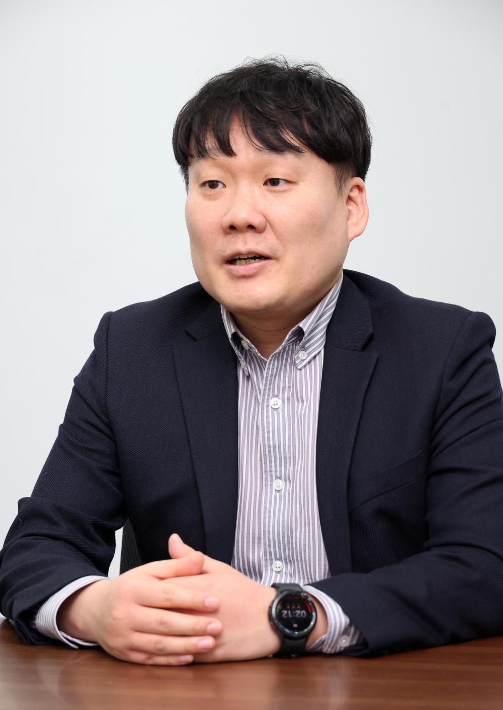 ▲허남구 에임드바이오 대표가 서울 송파구 문정동 본사에서 이투데이와 인터뷰를 하고 있다. (사진=고이란 기자 photoeran@)