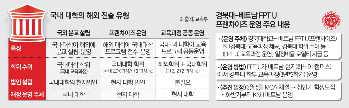 ▲국내 대학의 해외 진출 유형 (교육부)