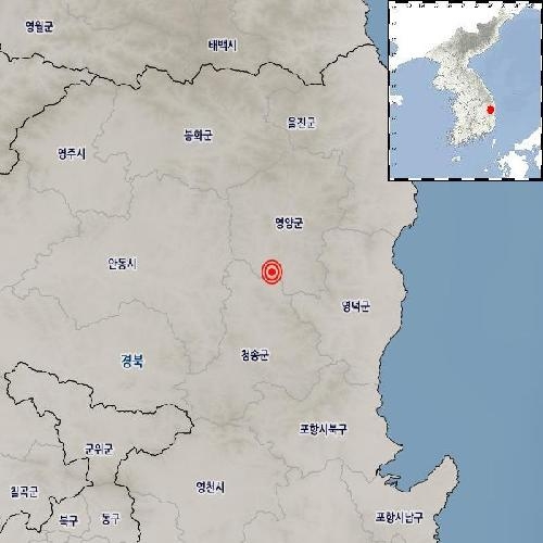 ▲기상청에 따른 진앙 표시 (연합뉴스)