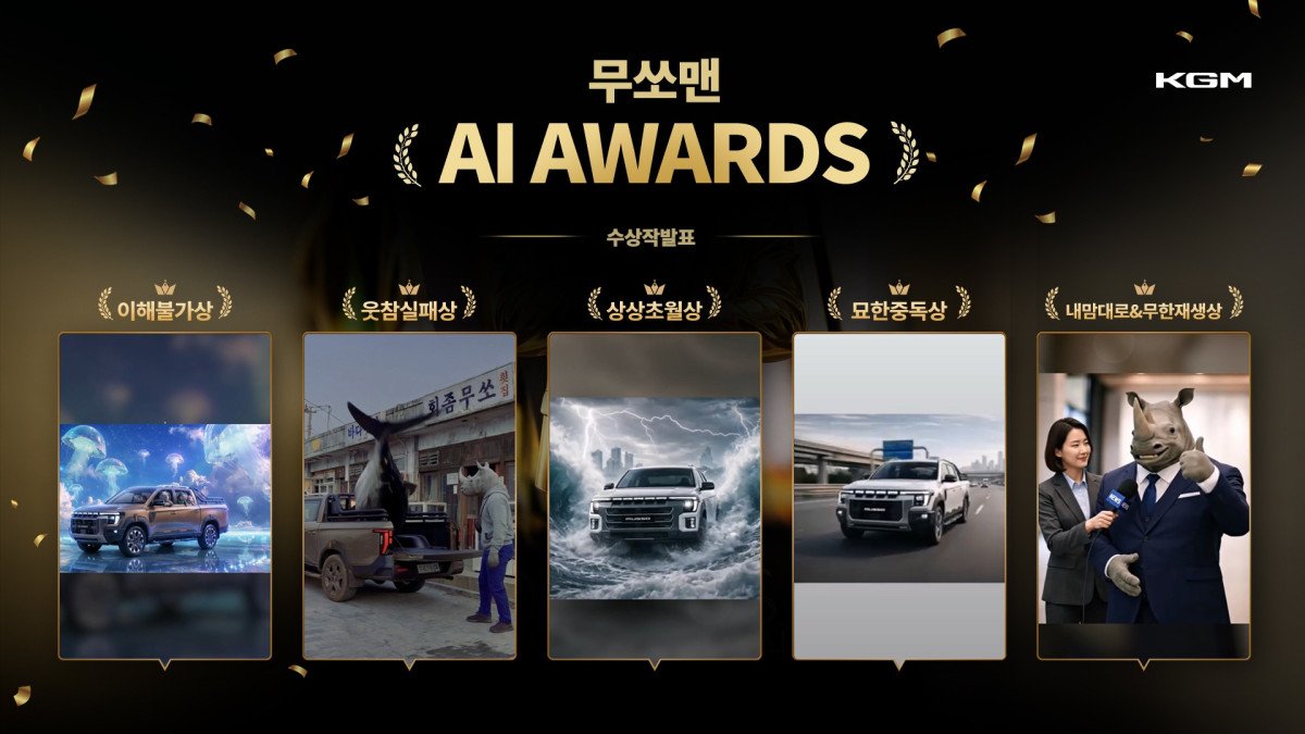 ▲‘무쏘맨 AI 어워즈’ 영상 공모전 수상작 (자료제공=KG모빌리티)