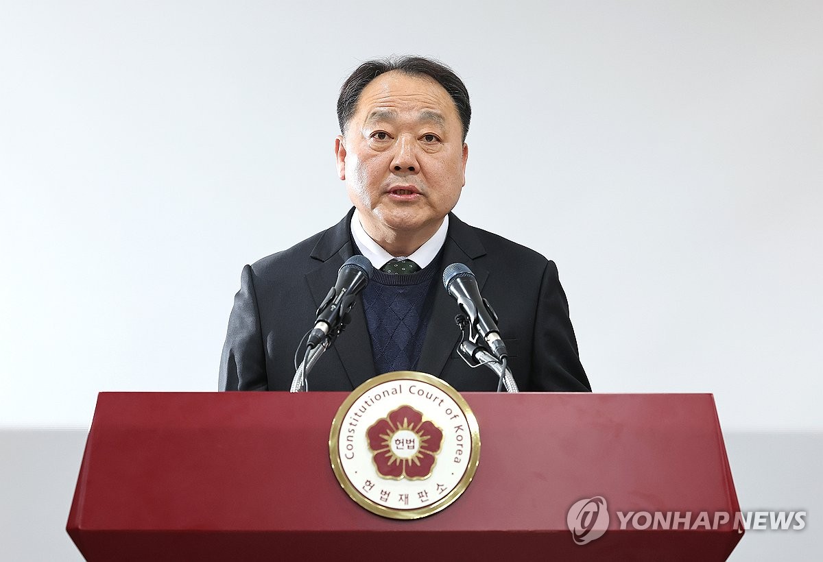 ▲손인혁 헌법재판소 사무처장이 10일 서울 종로구 헌법재판소 별관에서 열린 기자간담회에서 재판소원과 관련해 발언하고 있다. (연합뉴스)