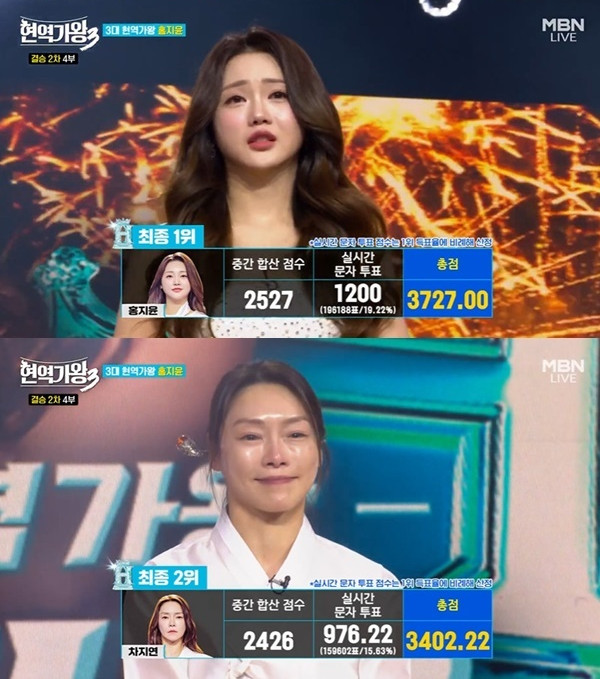 ▲'현역가왕3' 홍지윤 우승, 홍지윤 3대 가왕 등극…2위 차지연, 3위 이수연 (출처=MBN '현역가왕3' 캡처)