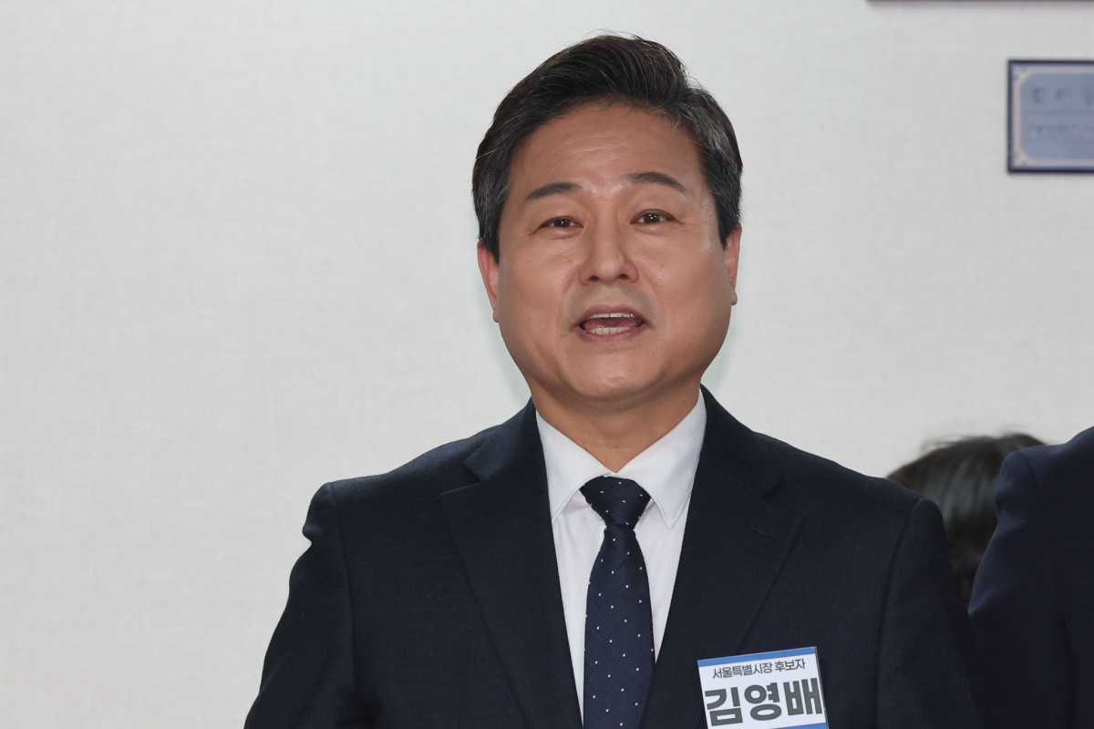 ▲김영배 더불어민주당 서울시장 후보가 23일 오전 서울 영등포구 더불어민주당 당사에서 열린 중앙당공천관리위원회 2차 회의 및 광역단체장 후보자 면접에서 각오를 밝히고 있다. (사진=뉴시스)