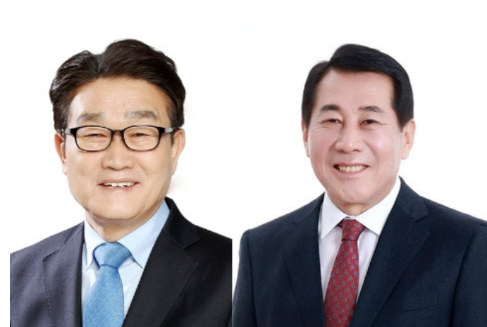 ▲왼쪽부터 더불어민주당 김일권예비후보, 국민의힘 나동연 시장 (선관위 캡처)