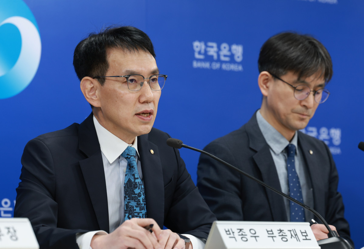 ▲박종우 부총재보가 12일 오전 서울 중구 한국은행에서 열린 통화신용정책보고서(2026년 3월) 기자설명회에서 발언하고 있다. (사진제공=한국은행)