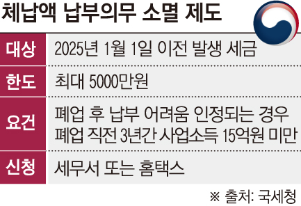 ▲체납액 납부의무 소멸 제도 (정리=손미경 기자)