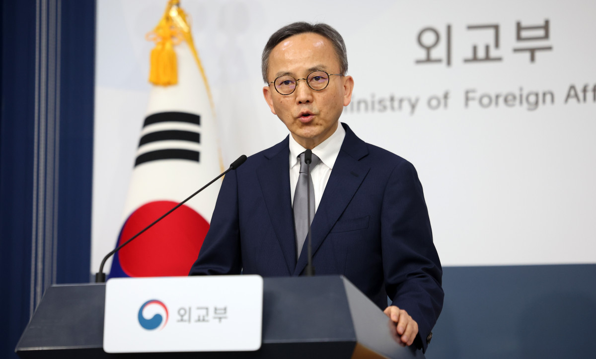 ▲[서울=뉴시스] 김선웅 기자 = 박일 외교부 대변인이 12일 서울 종로구 정부서울청사 외교부에서 정례 브리핑을 하고 있다. 2026.03.12. mangusta@newsis.com