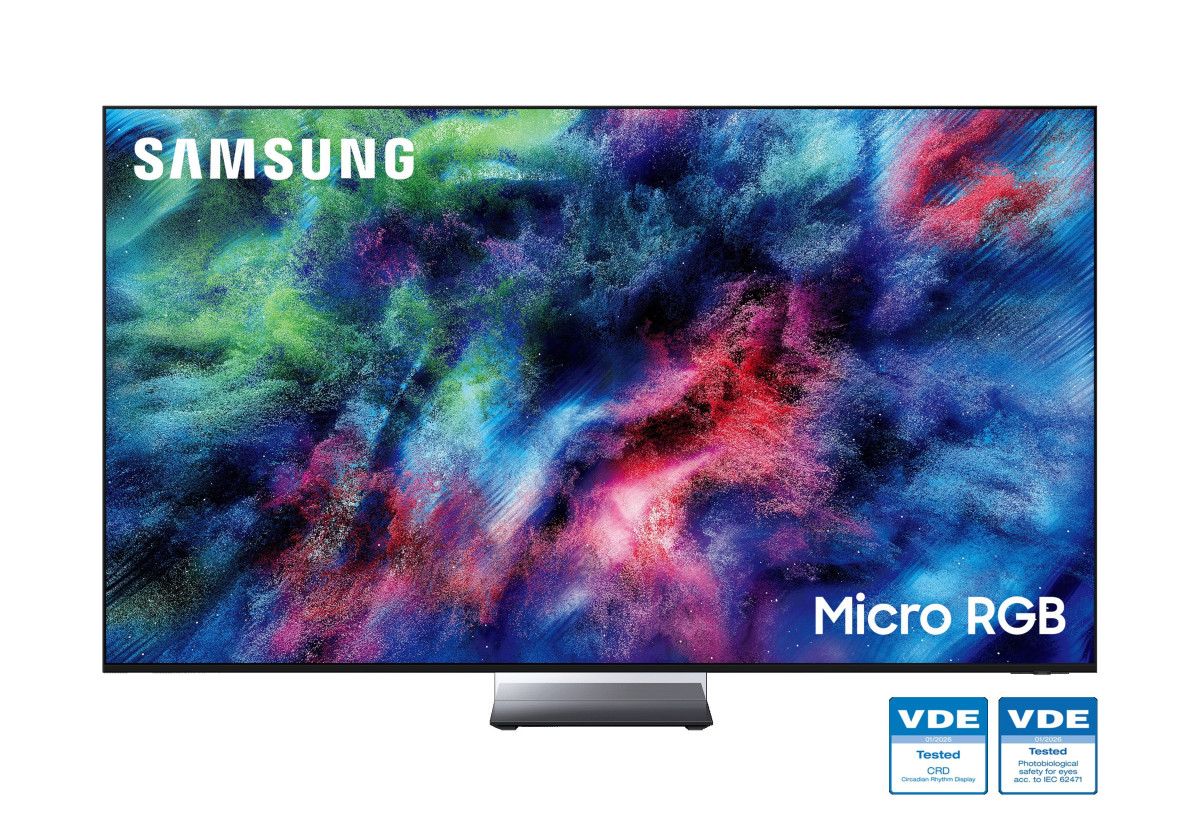 ▲삼성전자 마이크로 RGB TV(R95H)가 독일의 시험·인증 기관 VDE로부터 '눈 안전성'과 '생체 리듬 디스플레이(CRD)' 인증을 동시에 획득했다. (사진제공-삼성전자)