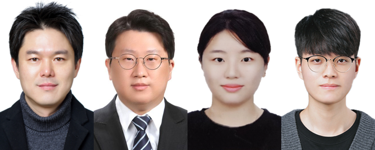 ▲(왼쪽부터)성균관대 이원영 교수, 삼성전기 박중덕 마스터, 성균관대 방세희 박사과정생 및 유현식 박사과정생. (사진=성균관대)