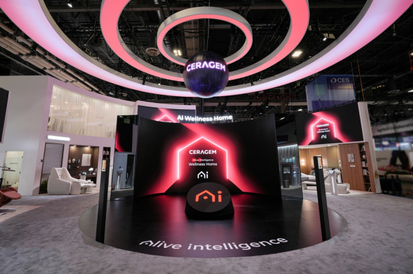 ▲세라젬이 'CES 2026'에서 선보인 'AI 웰니스 홈' 전시관. (사진제공=세라젬)