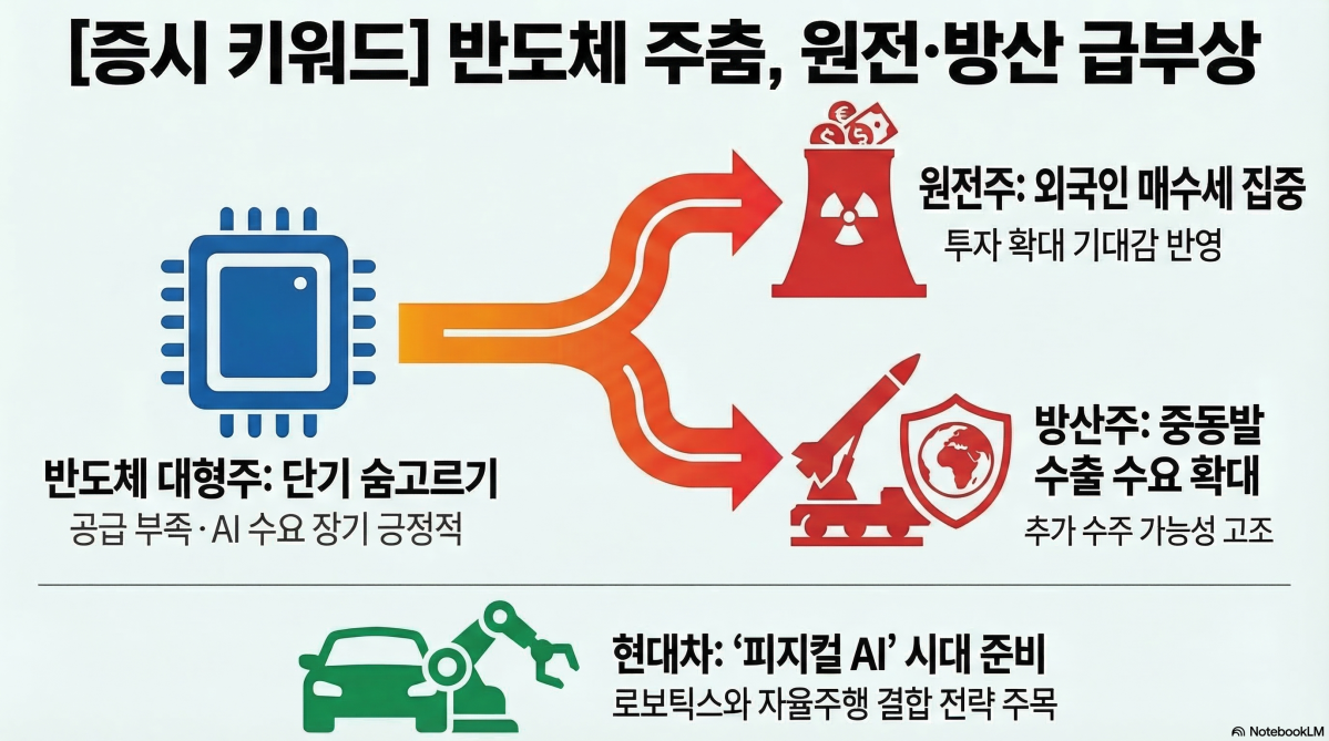 [증시키워드] 삼성전자·SK하이닉스 숨고르기…두산에너빌리티·우리기술 ‘원전주’ 부각