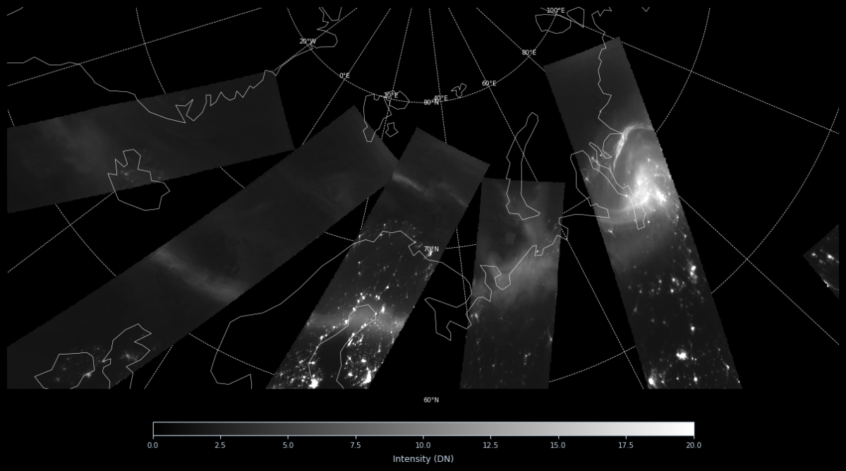 ▲차중3호 로키츠에서 본 오로라 고리의 모습. 2026년 2월 14일 지자기 폭풍 당시 확보한 영상으로 사진 오른쪽의 밝은 부분이 오로라다. (사진제공=우주항공청)