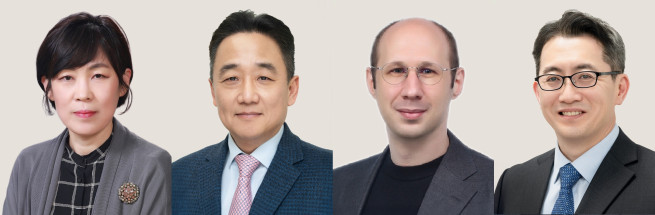 ▲제19회 아산의학상 수상자. (왼쪽부터)기초의학부문 이호영 교수, 임상의학부문 김승업 교수, 젊은의학자부문 마틴 슈타이네거·이주명 교수 (사진제공=아산사회복지재단)
