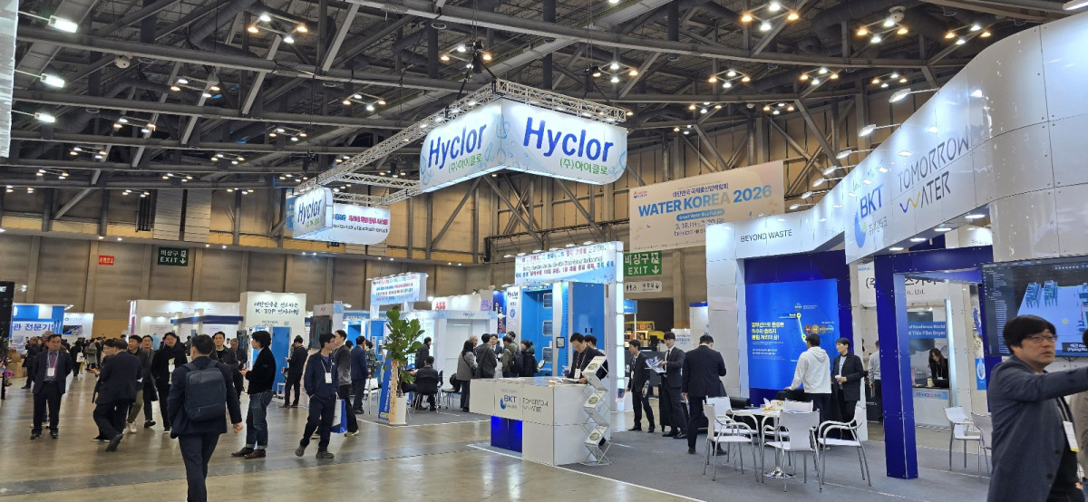 ▲한국상하수도협회와 부산시가 주최한 대한민국 국제물산업박람회(WATER KOREA 2026)가 18일 부산 벡스코에서 개막했다. (기후에너지환경부 출입기자단)