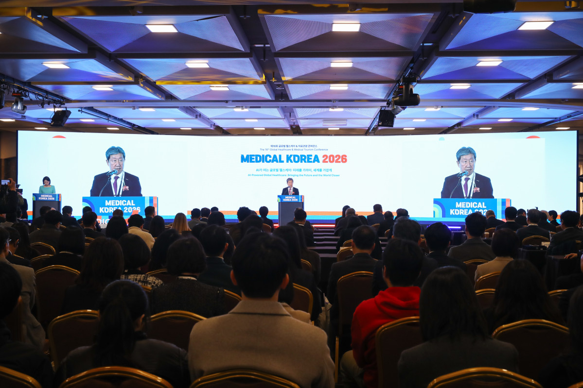 ▲차순도 한국보건산업진흥원 원장이 19일 서울 강남구 코엑스에서 열린 '메디컬 코리아 2026'에서 발언하고 있다. (사진제공=한국보건산업진흥원)