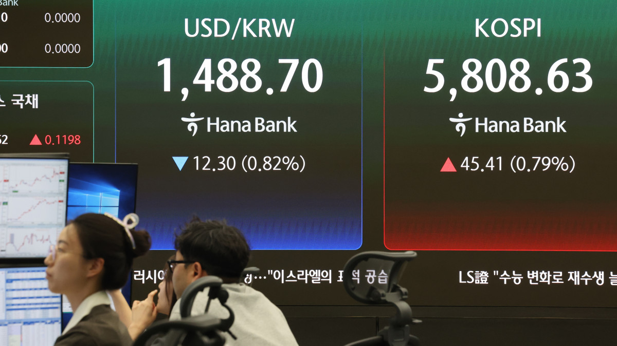 ▲20일 오전 서울 중구 하나은행 본점 딜링룸에서 딜러가 업무를 보고 있다. (연합뉴스)