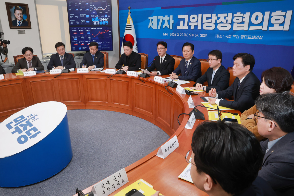 ▲김민석 국무총리가 22일 국회에서 열린 고위당정협의회에 참석해 발언하고 있다. 사진=연합뉴스