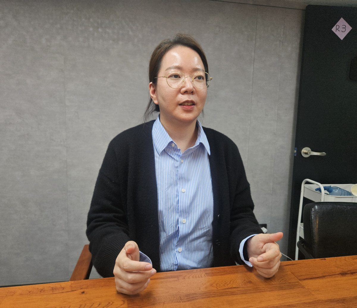 ▲정수은 상대원2구역 조합장이 본지와 인터뷰하고 있다. (김지영 기자 kjy42)