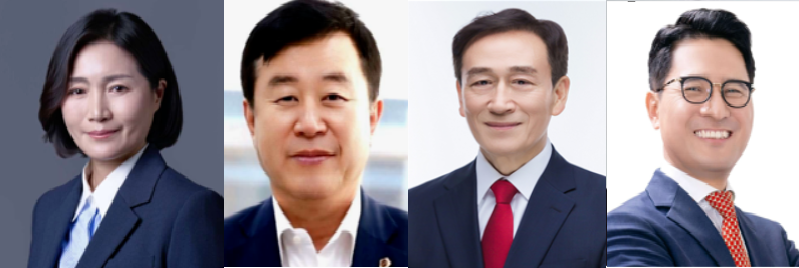 ▲좌로부터 우성빈 더불어민주당 기장군수 예비후보- 국민의힘 이승우 예비후보 - 정명시 예비후보 - 임진규 예비후보 (네이버 인물검색)