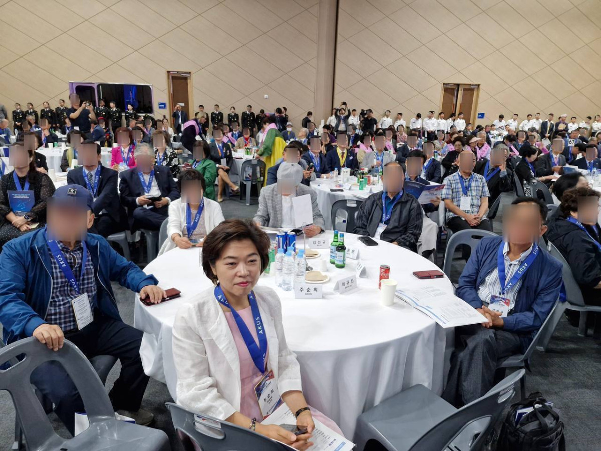 ▲2024. 10. 3 부산항 국제전시컨벤션센터에서 열린 AKUS 행사에 참여한 주순희 더불어민주당 동래구청장 예비후보 (사진제공=독자)