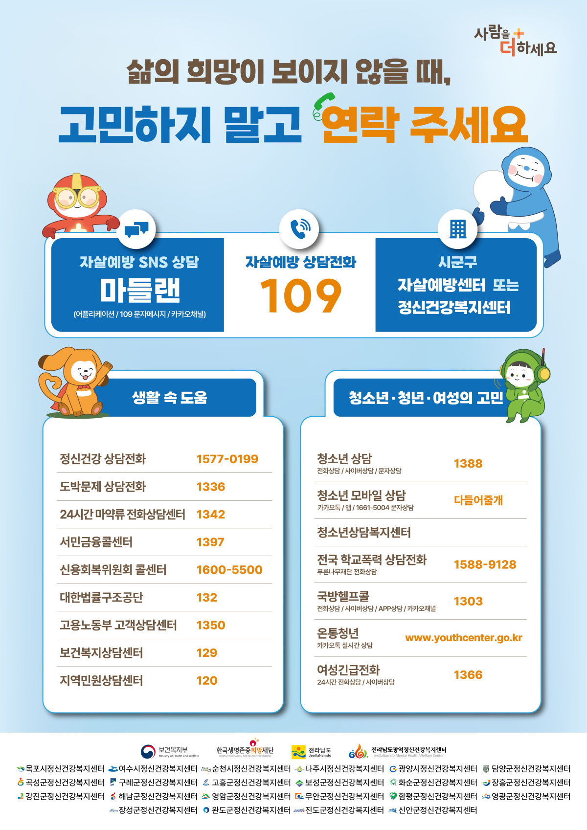▲위기대응 사회서비스 포스터(전라남도광역정신건강복지센터)