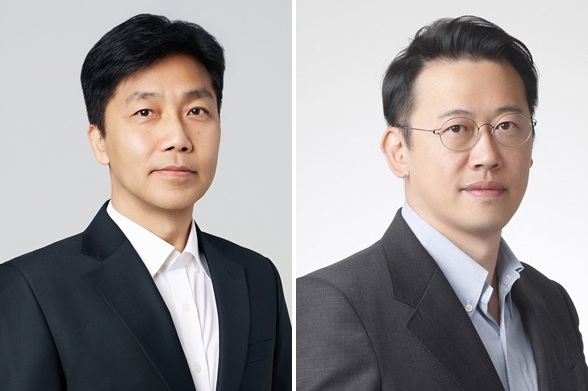 ▲한상규(왼쪽)‧박상근 신임 각자대표. (사진제공=신라젠)