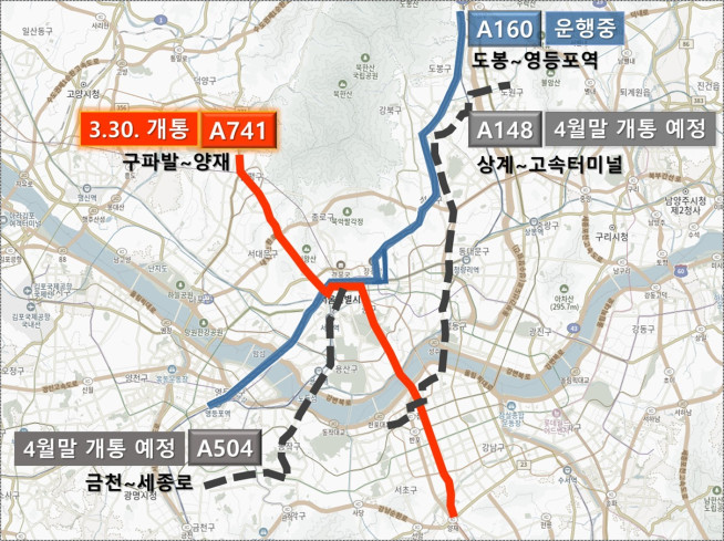 ▲새벽동행 자율주행버스 A741 노선도. (자료제공=서울시)