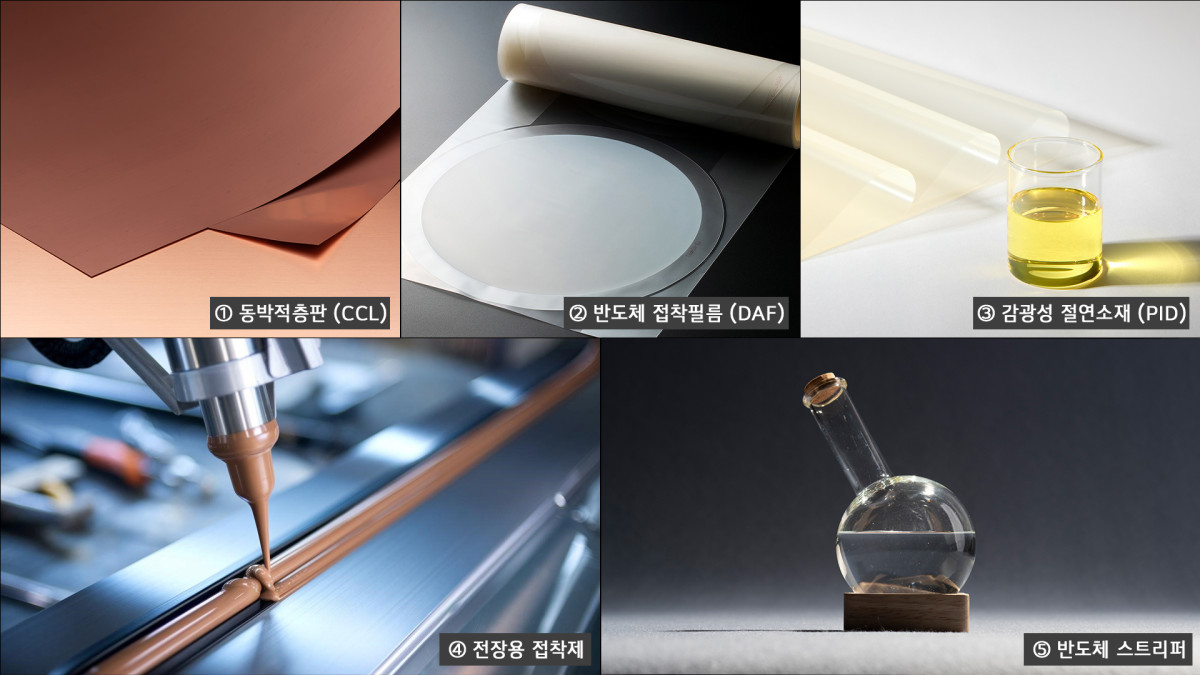 ▲반도체·전장 분야에서 활용되는 LG화학의 고부가 전자소재 제품군 (LG화학)