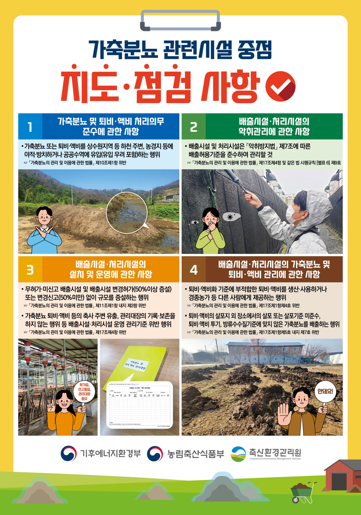 ▲가축분뇨 관련시설 중점 지도·점검 사항 (자료제공=농림축산식품부)