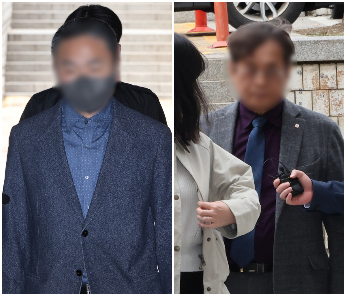 ▲전분 및 당류 업체들의 담합 의혹 관련 대상 임모 대표이사(왼쪽), 사조CPK 이모 대표이사가 지난달 31일 구속 전 피의자 심문(영장실질심사)을 받기 위해 서울 서초동 서울중앙지법에 출석하고 있다. (연합뉴스)