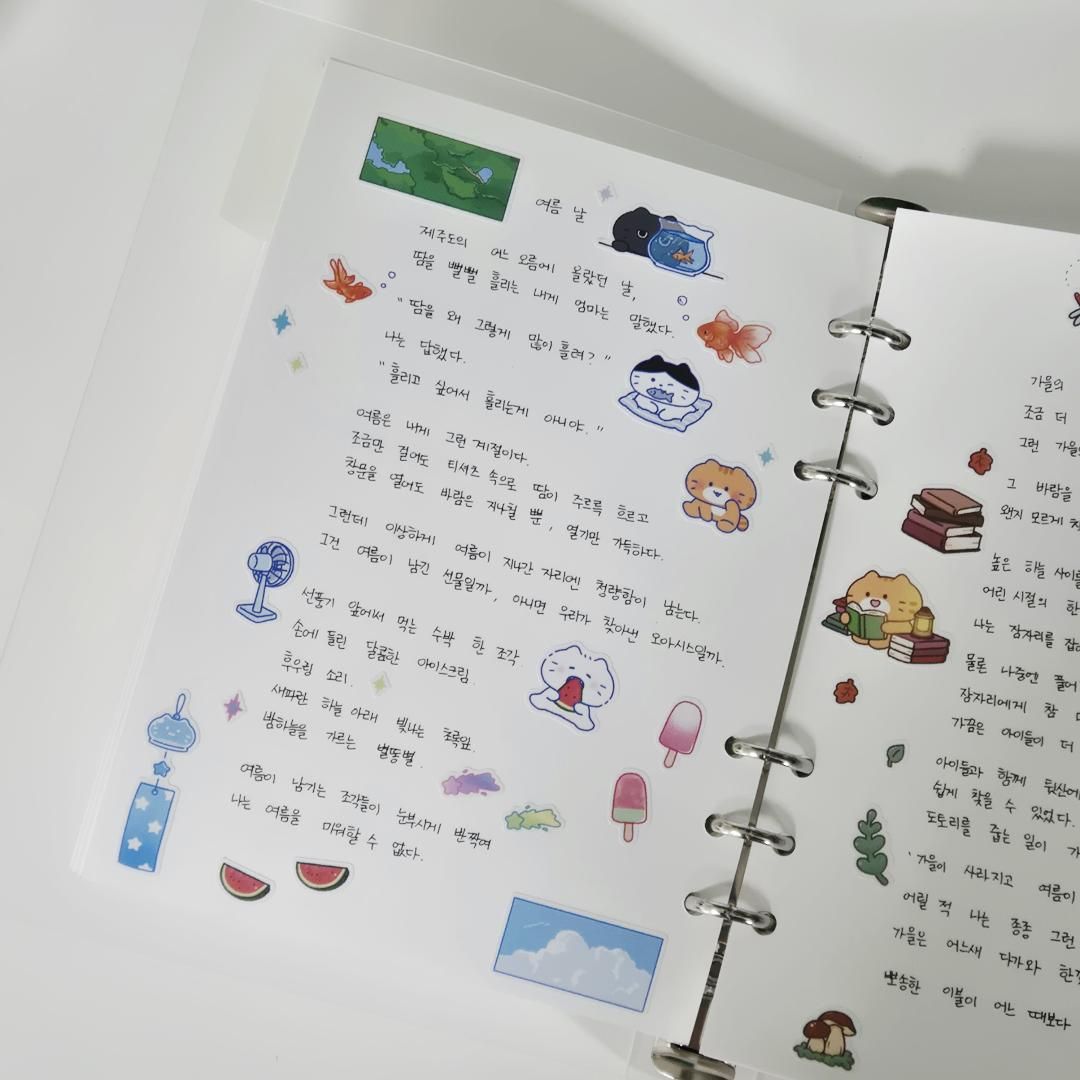 ▲일러스트 스티커로 꾸민 다이어리. (리틀영(littleyoung) 작가)