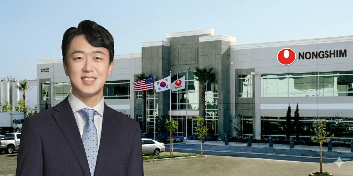 ▲신상열 농심 부사장이 농심홀딩스아메리카 CEO를 맡고 있는 것으로 확인됐다. (사진=농심 제공 및 Gemini 합성/무단전재·재배포 금지)