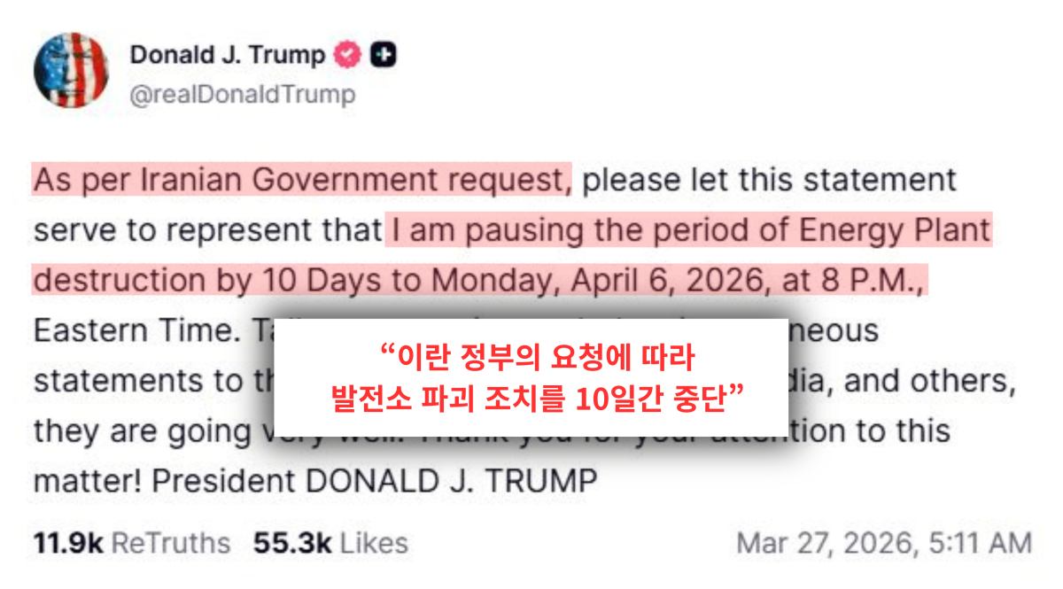 (출처='@realDonaldTrump' 트루스소셜 캡처)
