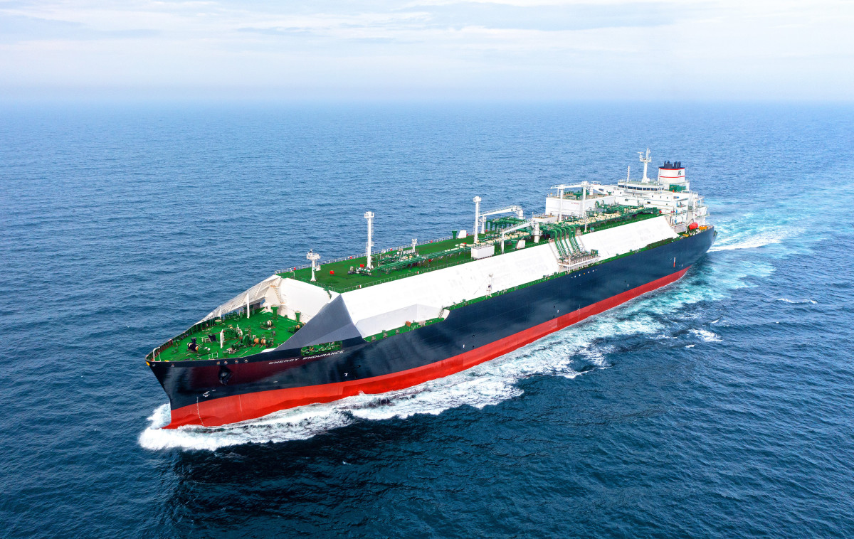 ▲HD현대삼호에서 건조해 2024년 인도한 17만 4000㎥급 LNG 운반선의 시운전 모습 (HD현대)