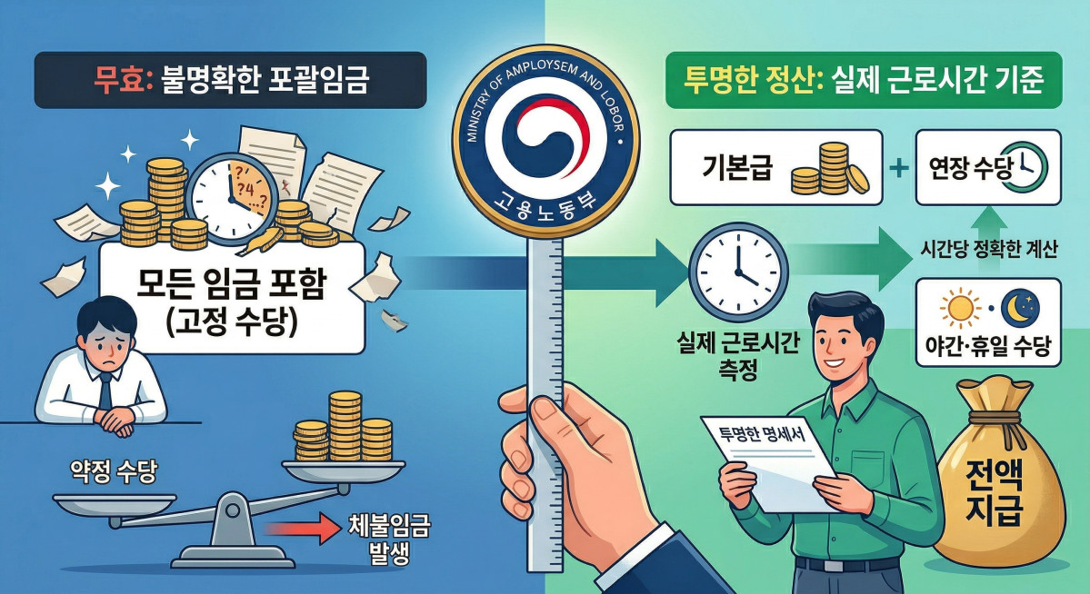 ▲포괄임금제 규제 지침 (고용노동부)