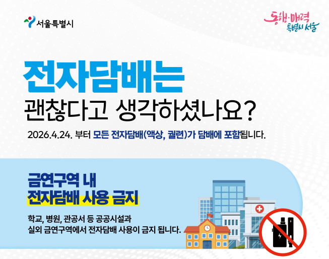 ▲전자담배 금연 포스터. (사진제공=서울시)