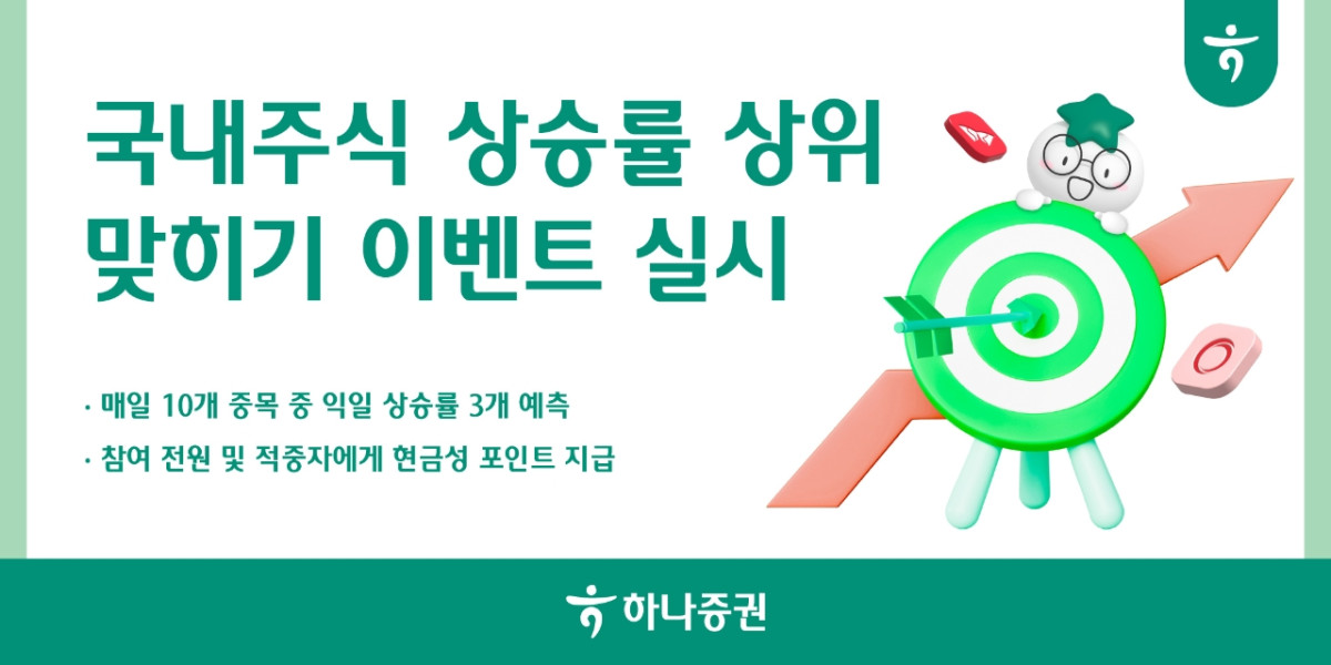 ▲9일 하나증권은 손님의 시장 참여 확대를 위해 ‘국내주식 상승률 상위 맞히기’ 이벤트를 진행한다고 밝혔다. (제공=하나증권)