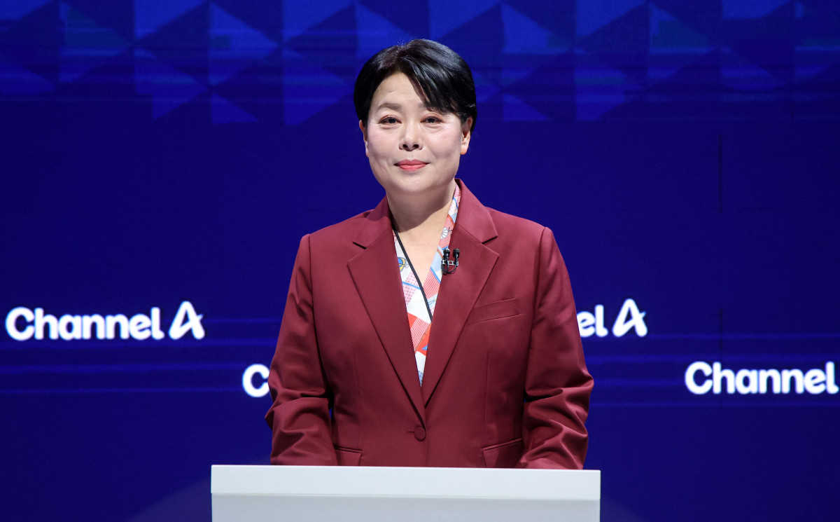 ▲윤희숙 전 의원이 10일 오후 서울 종로구 채널A 스튜디오에서 열린 국민의힘 서울시장 후보 제2차 TV 토론회에 참석해 있다. 국회사진기자단
