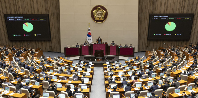 ▲10일 국회에서 열린 본회의에서 정부가 제출한 '26.2조' 규모의 추가경정예산이 통과되고 있다. 2026.4.10. (연합뉴스)