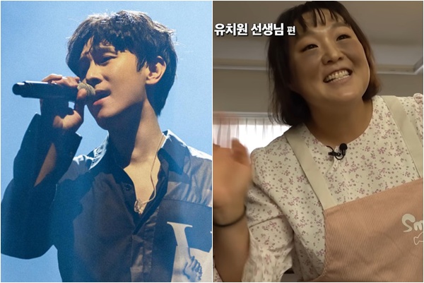 ▲신화 김동완(왼), 이수지. (출처=신화 SNS, 유튜브 채널 '핫이슈지' 캡처)