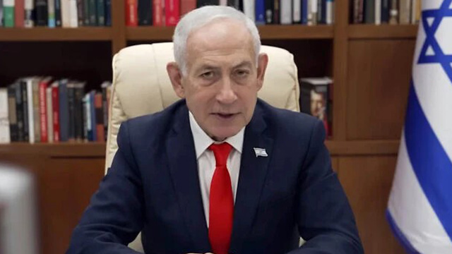 ▲베냐민 네타냐후 이스라엘 총리가 16일(현지시간) 영상 메시지를 통해 레바논과 열흘간 휴전한다고 밝혔다. (출처 이스라엘 총리실)