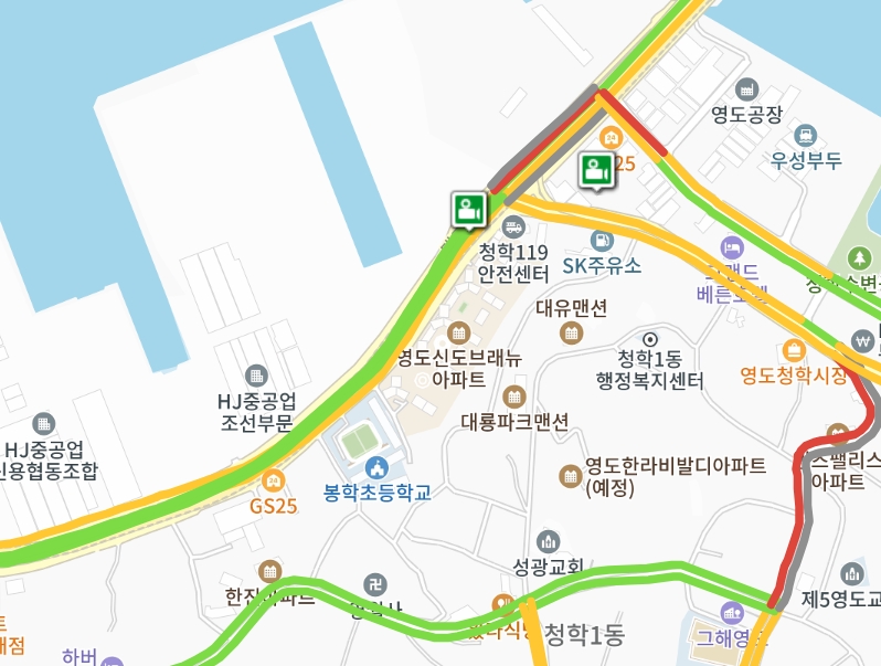▲[속보] 부산 영도구 공사로 차선 통제…안전재난문자 발송 (출처=부산광역시 교통정보서비스센터)