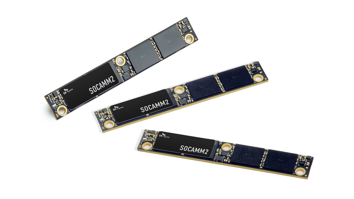 ▲SK하이닉스가 10나노급 6세대(1c) LPDDR5X 저전력 D램 기반 차세대 메모리 모듈 규격인 소캠(SOCAMM)2 192GB(기가바이트) 제품을 본격 양산한다고 20일 밝혔다. (사진=SK하이닉스)