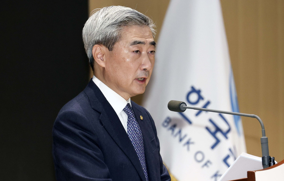 ▲신현송 신임 한국은행 총재가 21일 서울 중구 한국은행에서 열린 취임식에서 취임사를 하고 있다. 신태현 기자 holjjak@