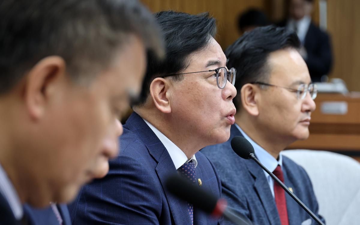 ▲국민의힘 송언석 원내대표가 24일 국회에서 열린 원내대책회의에서 발언하고 있다. (연합뉴스)