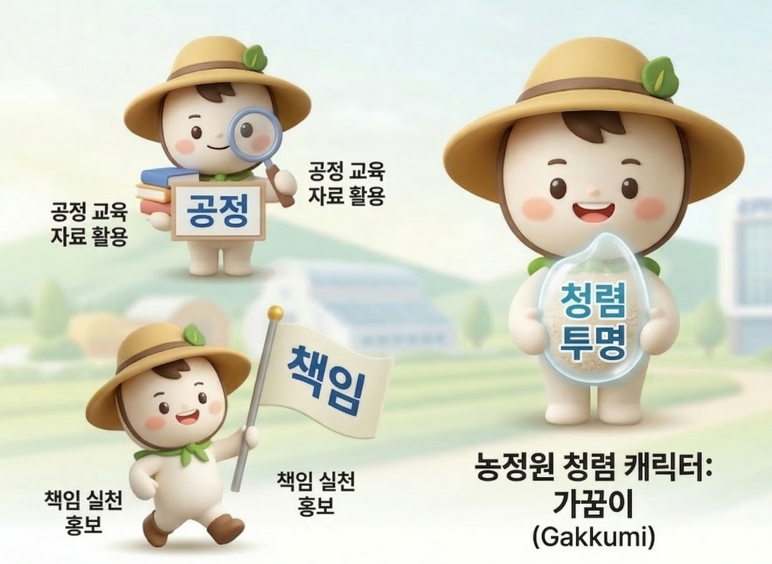 ▲농정원 청렴 캐릭터 '가꿈이' (사진제공=농림수산식품교육문화정보원)