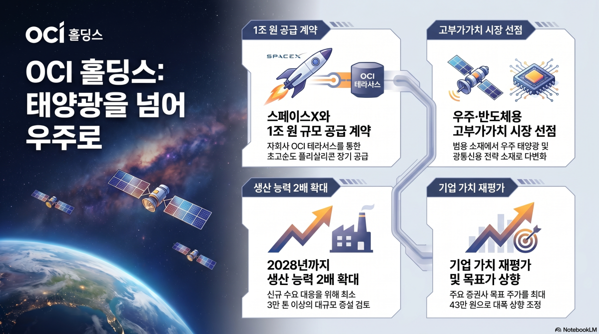 OCI홀딩스, 비중국산 폴리실리콘 재평가·스페이스X와 계약…증권가, 목표가 상향