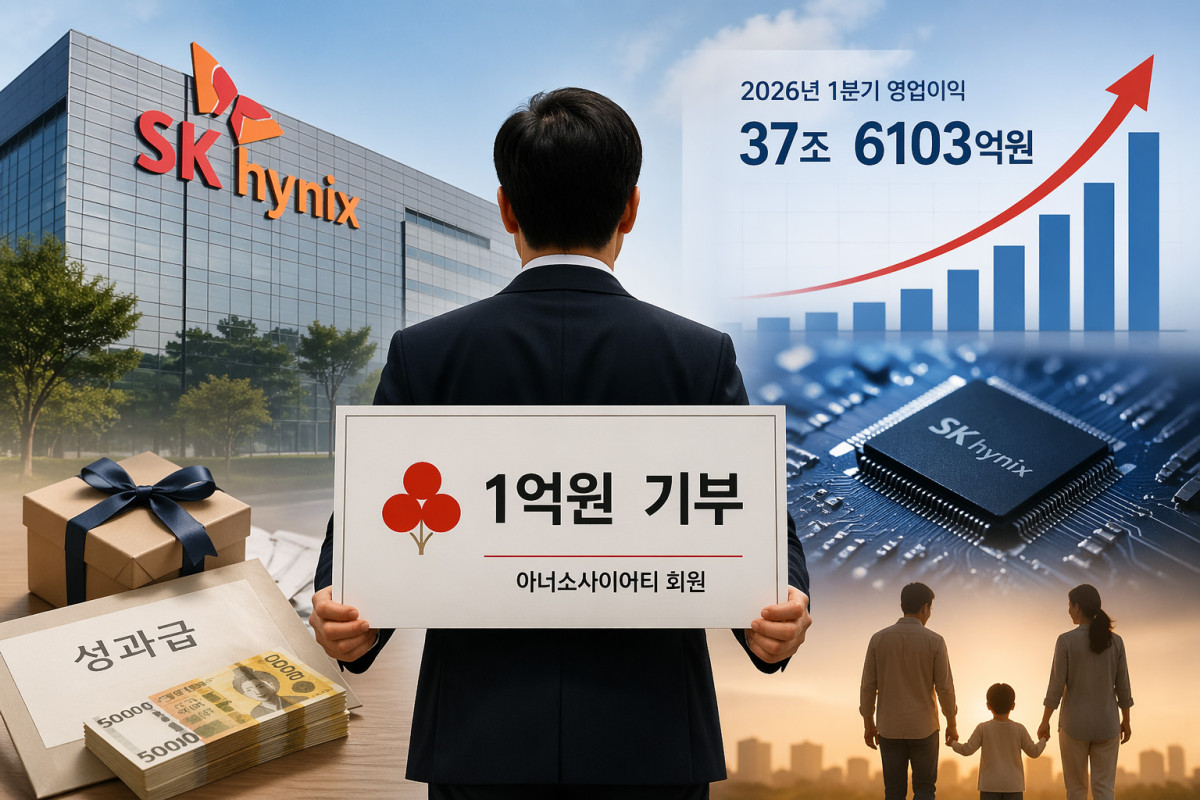 ▲SK하이닉스 직원의 '1억 기부'가 놀라운 이유 [이슈크래커] (출처=오픈AI 챗GPT 생성 이미지)