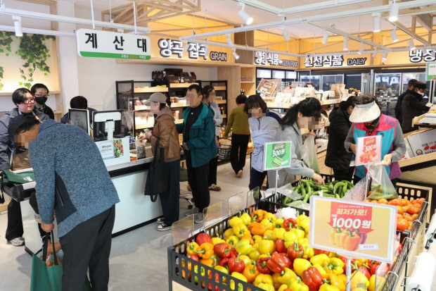 ▲전남 고흥군 로컬푸드 직매장에서 소비자들이 농산물을 구매하는 모습. (사진제공=고흥군)